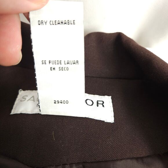 NWT Vintage Sag Harbor Stretch Womens Size 14 Brown Two Button Blazer Jacket - Picture 6 of 9